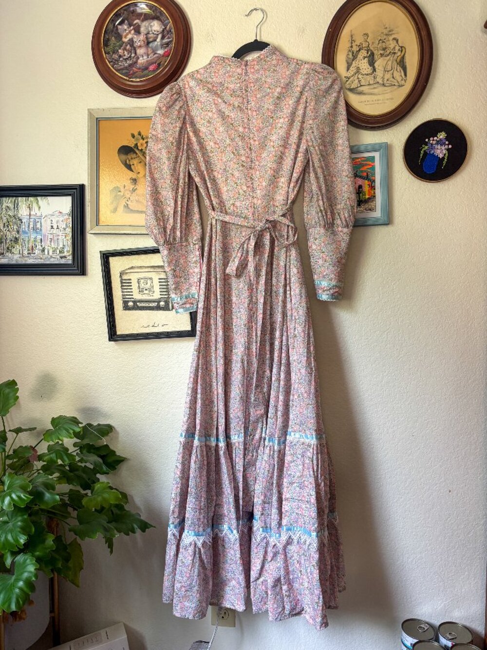 Vintage Reproduction Gunnesax Light Pink Maxi Dress - Picture 3 of 4